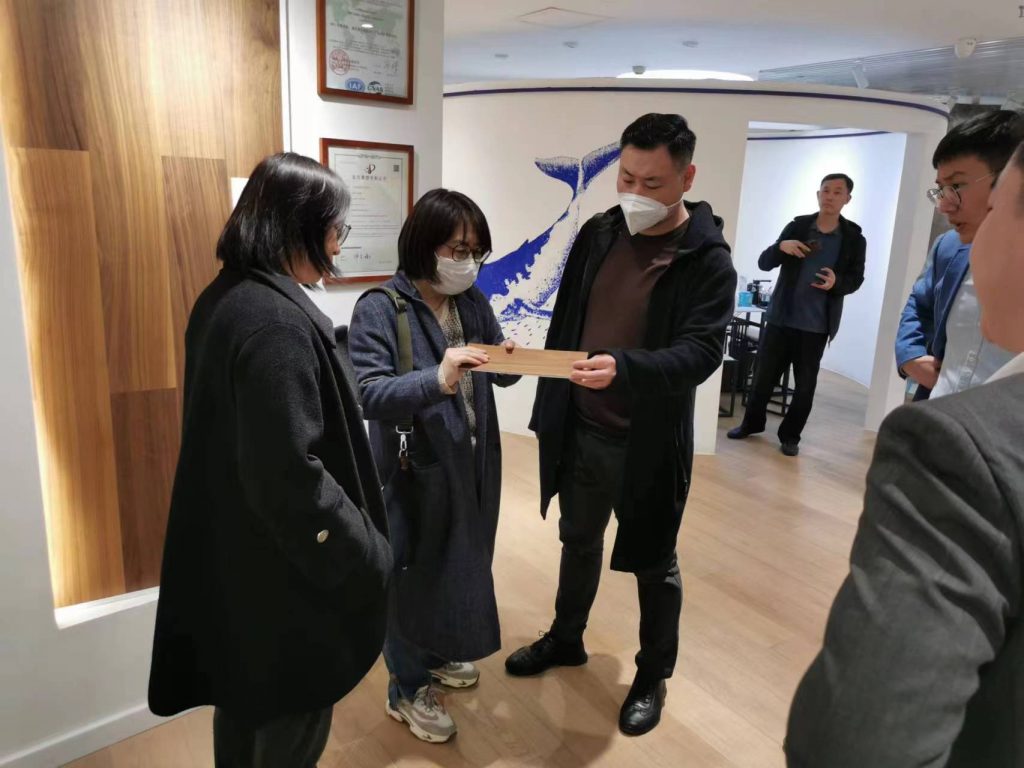 河北装饰集团参观米博(中国)体育石晶展厅